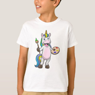 Camiseta Unicórnio na Pintura com Pincel e Cor