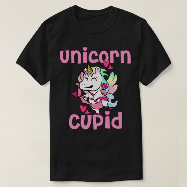 Camiseta unicórnio Namorados de cupido Unicorn (Frente do Design)