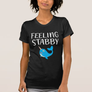 Camiseta Unicórnio Narwhal Bonito Sentido Esfaqueado por K