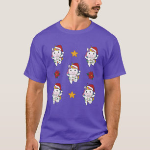 Camiseta Unicórnio Natal Animais de Inverno Unicórnios meni