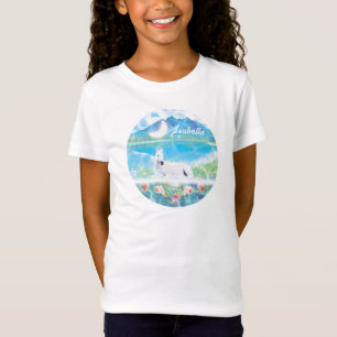 Camiseta Unicórnio num mundo de sonho de paraíso personaliz