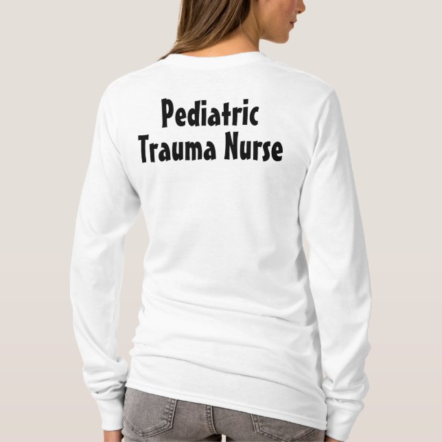 Camiseta Unicórnio pediatra da enfermeira do traumatismo (Verso)
