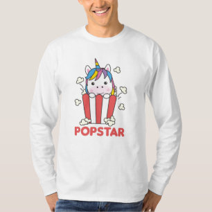 Camiseta Unicórnio Pipoca Que Põe Uma PopStar Engraçada