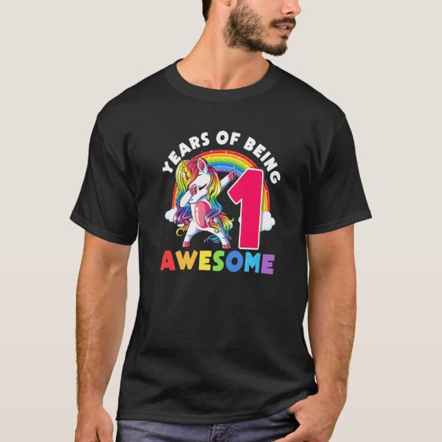 Camiseta Unicórnio primeiro aniversario Unicorn Dab Unicorn (Frente)