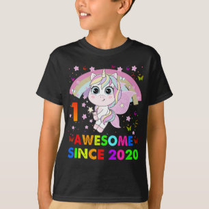 Camiseta Unicórnio primeiro aniversario Unicórnio Cutie, 1