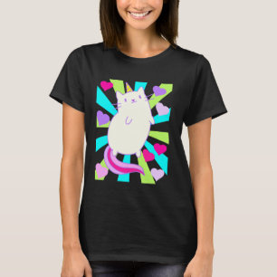 Camiseta Unicórnio Retro Gato Gatos Vintage 80s 90s Criança