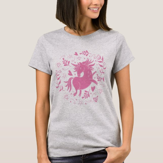 Camiseta Unicórnio Rosa (Frente)