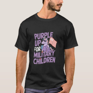 Camiseta Unicórnio Roxo para Crianças Militares
