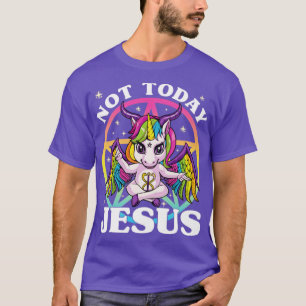 Camiseta Unicórnio Satânico Não Hoje Jesus Satã Unicórnio