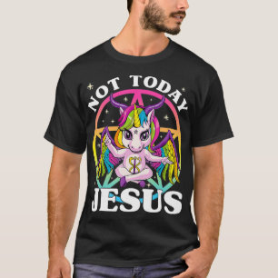 Camiseta Unicórnio Satânico Não Hoje Jesus Satã Unicórnio