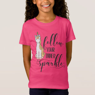 Camiseta Unicórnio Siga Seu Favor Do Partido Inner Sparkle