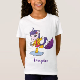 Camiseta Unicórnio Simples, Frio-Rosa e Bonito