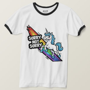 Camiseta Unicórnio Sorry not Sorry Ringer