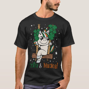 Camiseta Unicórnio Sortudo E Mágico Para Mulheres Para Meni
