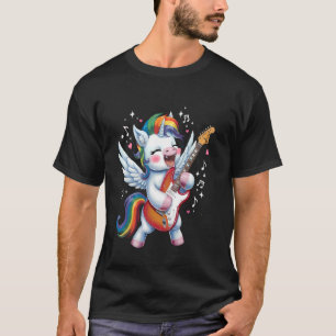 Camiseta Unicórnio Tocando Guitarra Unicórnio Rock Star Gui