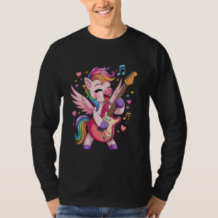 Camiseta Unicórnio Tocando Guitarra Unicórnio Rock Star Gui