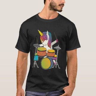 Camiseta Unicórnio Tocando Tambores Magnéticos Musici Music