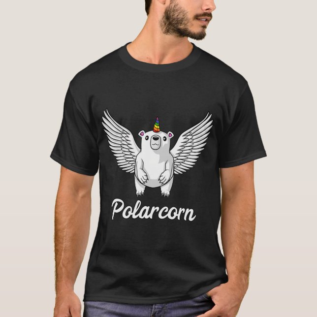 Camiseta Unicórnio Urso Polar Branco (Frente)