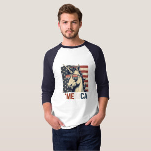 Camiseta unicórnio Vintage Merica 4° de julho patriótico