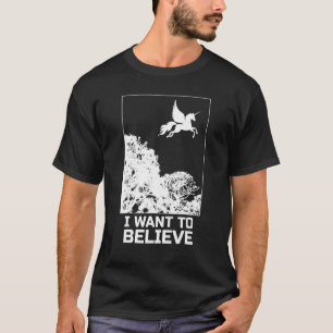 Camiseta Unicórnio Voador Quero Acreditar Na Alienígena Uap