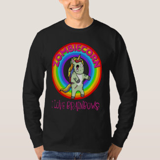 Camiseta Unicórnio Zumbi Zombiecorn Halloween Arco-íris