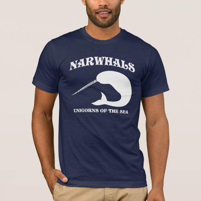 Camiseta Unicórnios de Narwhals do mar (Frente)