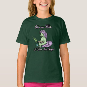 Camiseta Unicórnios Escrevem Para Aprender Novas Coisas