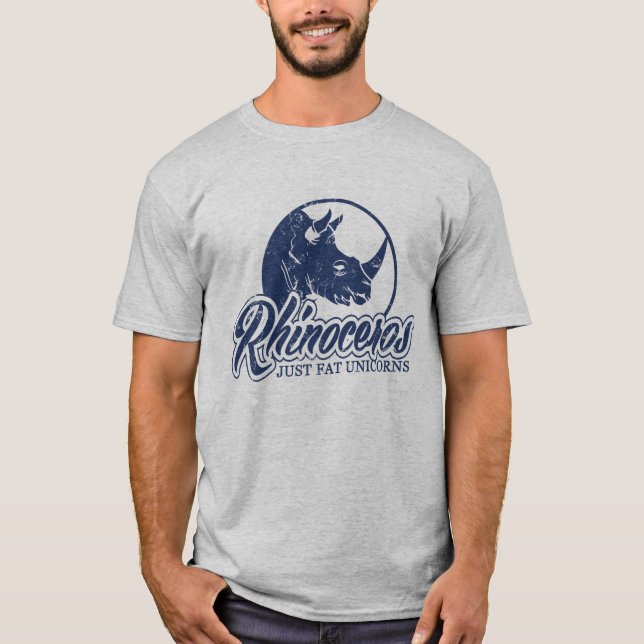 Camiseta Unicórnios gordos do rinoceronte apenas (Frente)