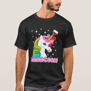 Camiseta Unicórnios Nanacorn Wine Unicorn Engraçado Humor C