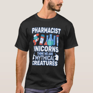Camiseta Unicórnios pensam farmácia farmacêutica farmacêuti
