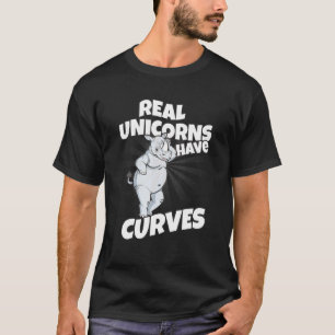Camiseta Unicórnios Reais Têm Curvas Rinocorn