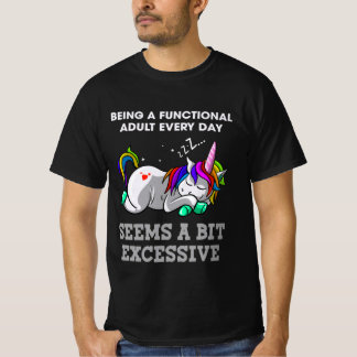 Camiseta Unicórnios Sendo Um Adulto Funcional