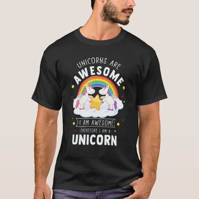 Camiseta Unicorns Are Awesome I'm A Unicorn   Rainbow (Frente)