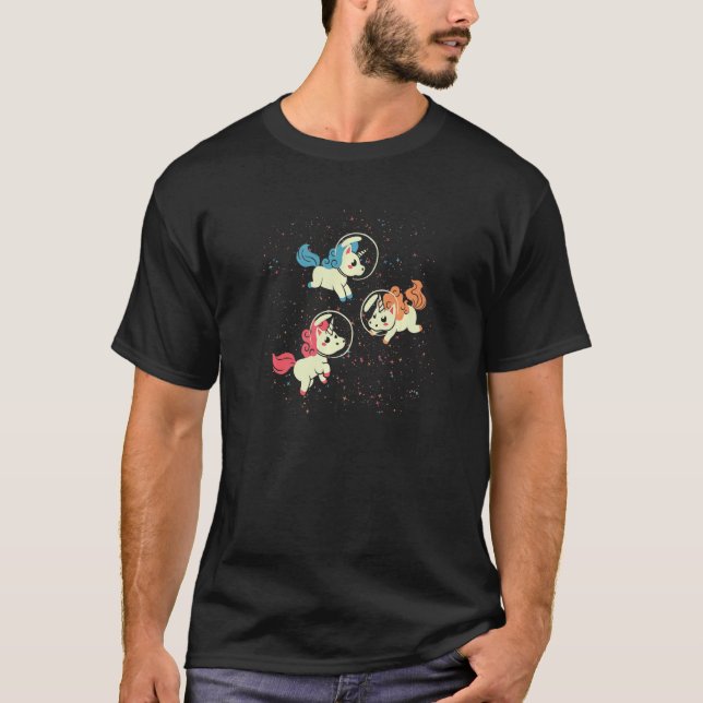 Camiseta Unicorns Astronaut Outer Space Magical Animal Gala (Frente)