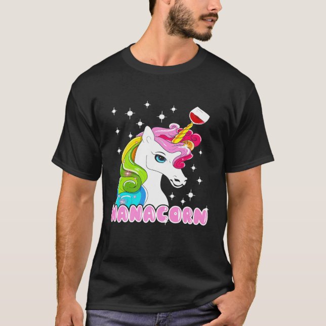 Camiseta Unicorns Nanacorn Wine Unicorn Humor (Frente)
