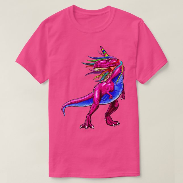 Camiseta Unicorur Dinossauro T Rex Gift Mulheres Homens Gar (Frente do Design)
