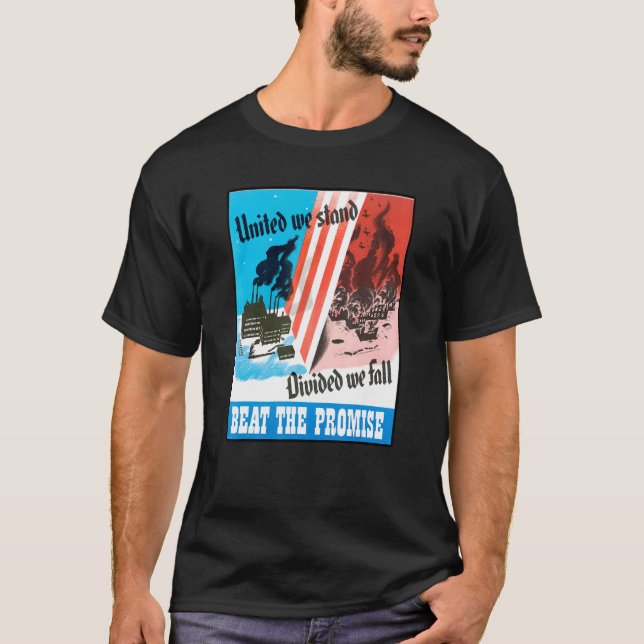 Camiseta Unida Nós Estamos Divididos Nós Caímos 4 De Julho  (Frente)