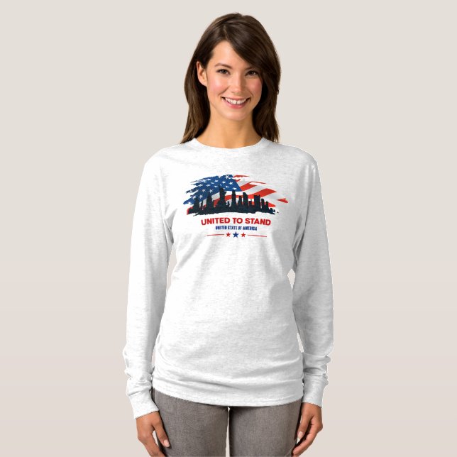 Camiseta Unida para Stand | Capa longa feminina (Frente Completa)