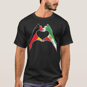 Camiseta Unidade Coração Germano Iraniano com Leão e Sol