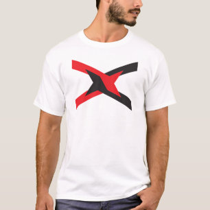 Camiseta Unidade de Letra X Monograma Vermelho e Preto