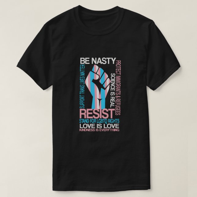 Camiseta Unidade de Prioridade de Sinalizador Trans LGBTQ G (Frente do Design)
