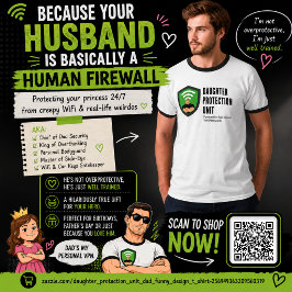 Camiseta Unidade de Proteção à Filha Design Engraçado para