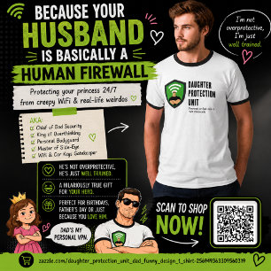 Camiseta Unidade de Proteção à Filha Design Engraçado para