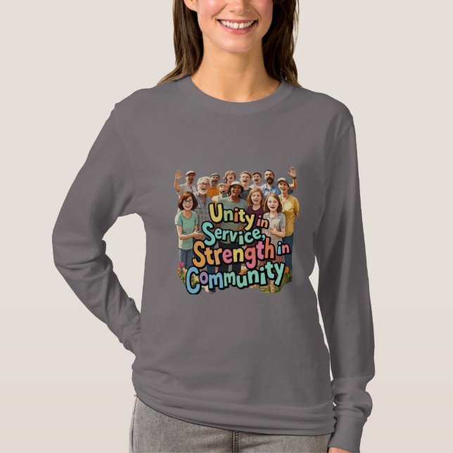 Camiseta Unidade de Serviço, Força na Comunidade - Colorida (Frente)