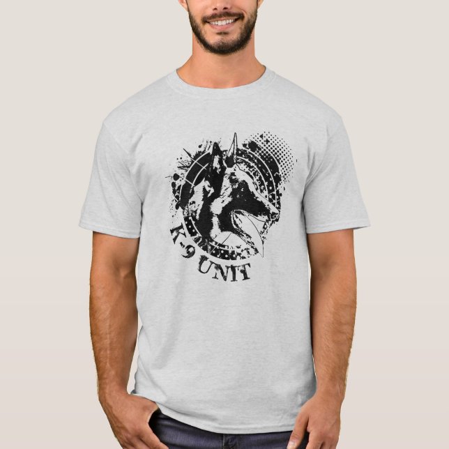 Camiseta Unidade K-9 - Unidade de Cães Policiais - Malinois (Frente)