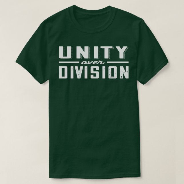 Camiseta Unidade sobre divisão (Frente do Design)