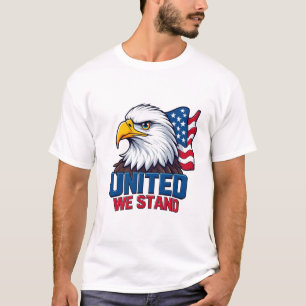 Camiseta Unidos Nós Estamos Bandeira Americana Patriótica