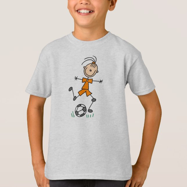 Camiseta Uniforme alaranjado do futebol da menina (Frente)