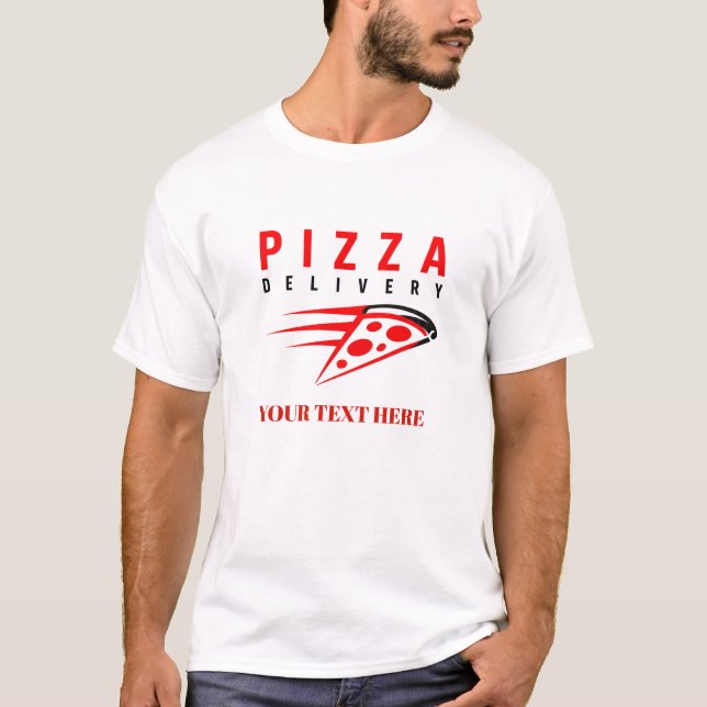Camiseta 🍕 Uniforme da Equipe de Entrega da Pizzaria 🍕 (Frente)