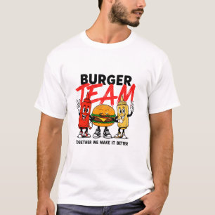 Camiseta 👨 Uniforme de Equipe Criativa de Fast Food 🍔 Bur